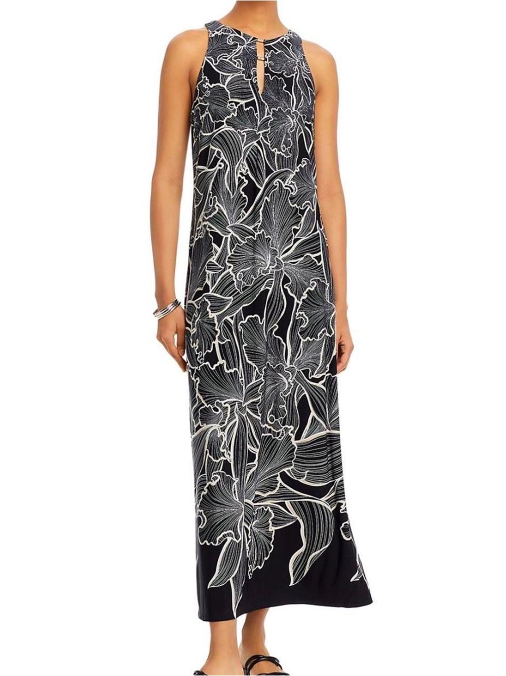Tommy Bahama Jasmina Bella Blooms black/gray/white Maxi Dress. NWT. Size XL